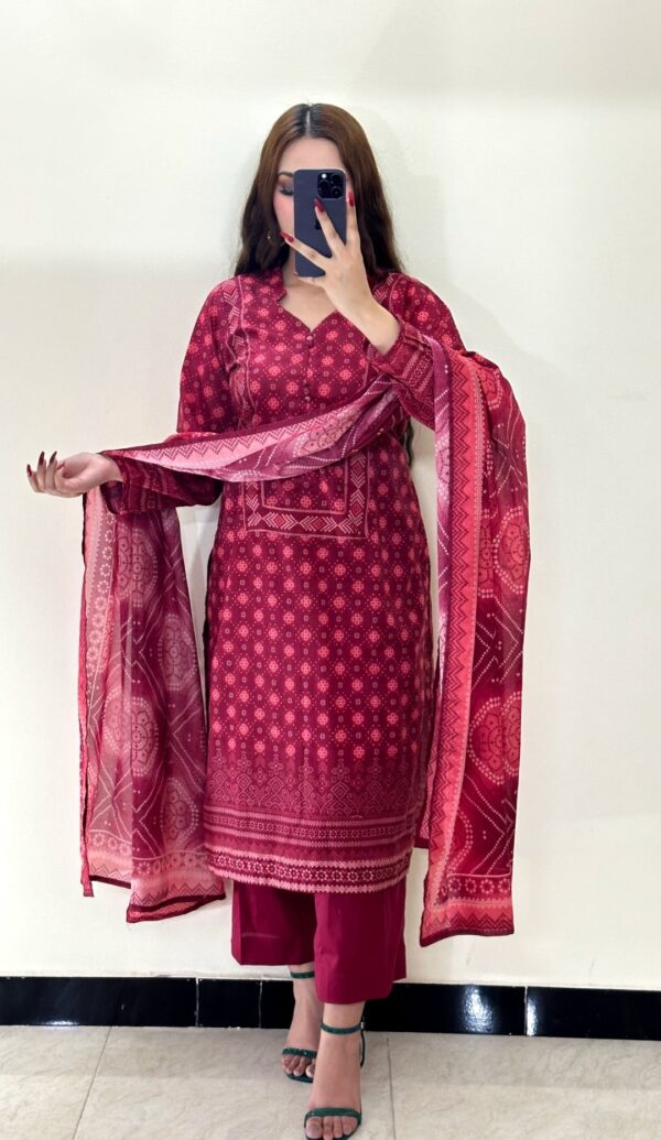 Bin Saeed Summer Printed Lawn 3 PC - ZSU25X30001 - Image 5