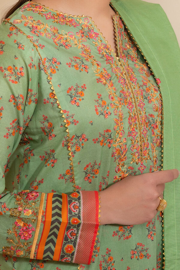 Embroidered Shirt Shalwar Dupatta - 0207 - Image 3