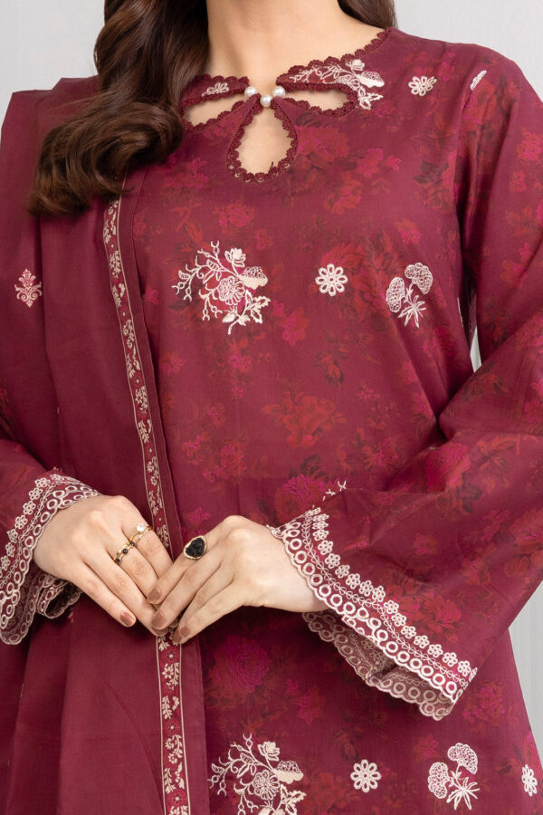 Embroidered Shirt Shalwar Dupatta - 0524 - Image 3