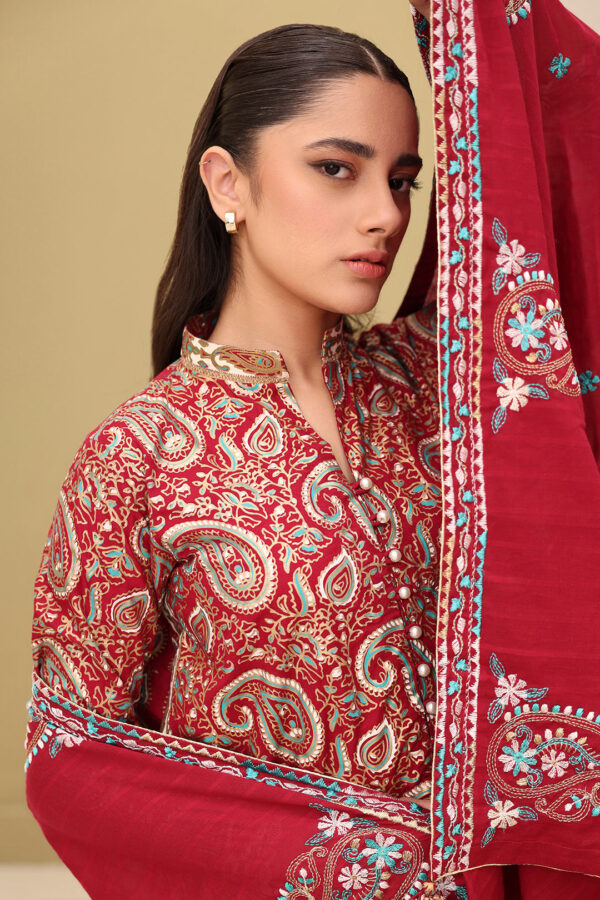 Embroidered Shirt Shalwar Dupatta - 0817 - Image 3