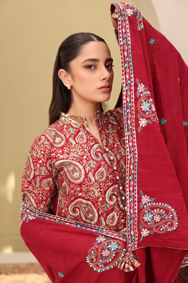 Embroidered Shirt Shalwar Dupatta - 0817 - Image 7