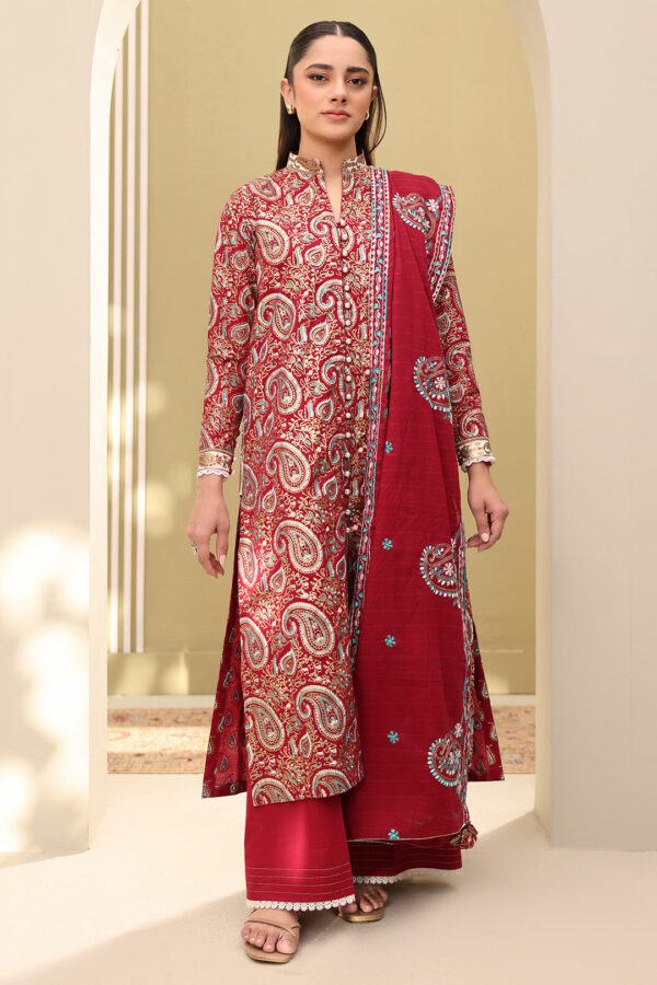 Embroidered Shirt Shalwar Dupatta - 0817 - Image 2