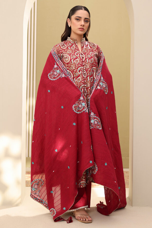 Embroidered Shirt Shalwar Dupatta - 0817 - Image 9