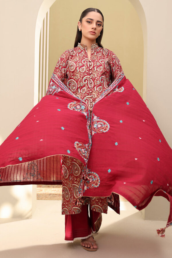 Embroidered Shirt Shalwar Dupatta - 0817 - Image 4