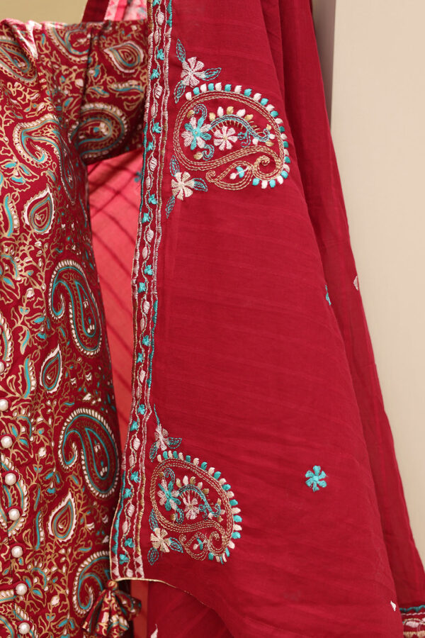 Embroidered Shirt Shalwar Dupatta - 0817 - Image 8
