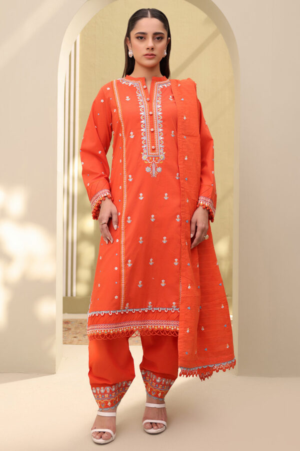 Embroidered Shirt Shalwar Dupatta - 0818 - Image 2