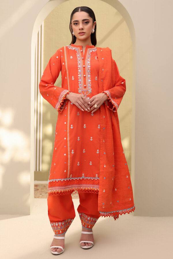 Embroidered Shirt Shalwar Dupatta - 0818 - Image 5