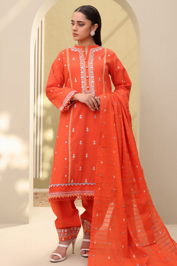 Embroidered Shirt Shalwar Dupatta - 0818 - Image 4