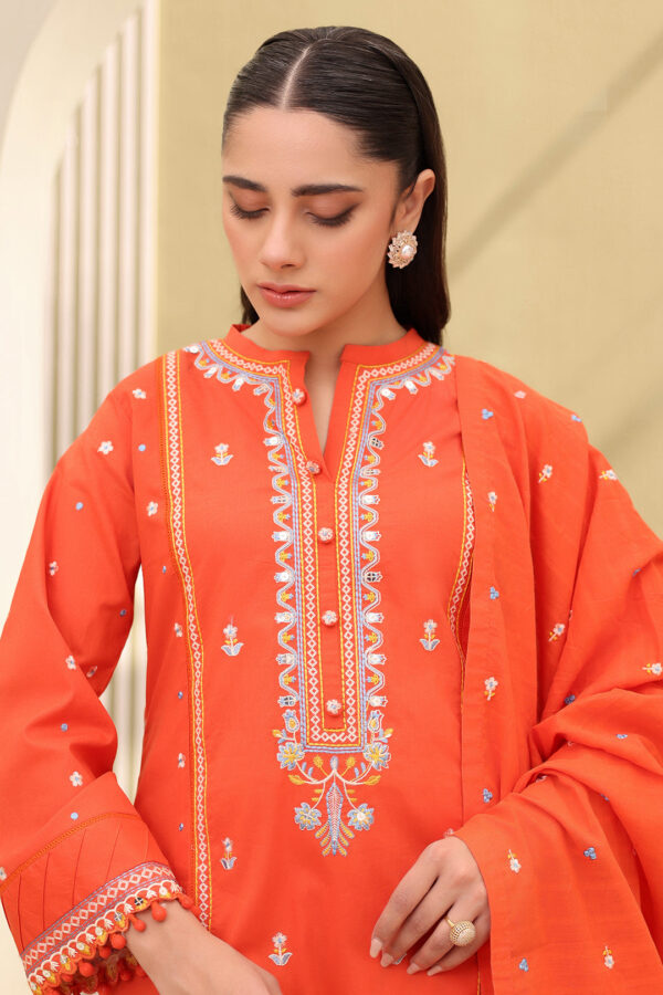 Embroidered Shirt Shalwar Dupatta - 0818 - Image 3